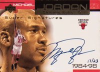 1999 Upper Deck Ovation #MJ-S Michael Jordan Super Signatures Basketball Card