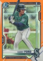 2021 Bowman Draft #BDC1 Harry Ford Chrome-Orange Refractor Baseball Card