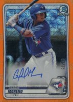 2020 Bowman Chrome Mega Box Autographs #BCMAGM Gabriel Moreno Orange Refractor Baseball Card