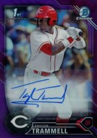 2016 Bowman Draft Chrome Draft Picks Autographs #CDATT Taylor Trammell Purple Refractor Baseball Card
