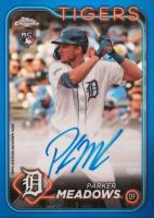 2024 Topps Chrome Rookie Autographs #RAPM Parker Meadows Blue Refractor Baseball Card