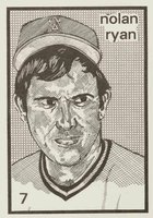 1984 O'Connell & Son Ink Mini Prints #7 Nolan Ryan Black & White Baseball Card