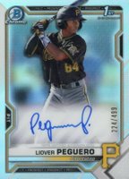 2021 Bowman Chrome Prospect Autographs #CPALP Liover Peguero Refractor  Baseball Card