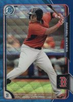 2015 Bowman Chrome Prospects #BCP34 Rafael Devers Blue Wave Refractor Baseball Card