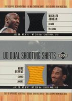 2002 Upper Deck Dual Shooting Shirt #MJ/KB-S Kobe Bryant/Michael Jordan Basketball Card