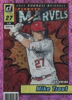2022 Panini Donruss Marvels #M1 Mike Trout Pink Fireworks Baseball Card