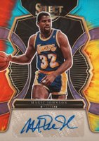 2022 Panini Select Signatures #SMGJ Magic Johnson Tie-Dye Basketball Card