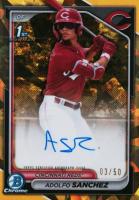 2024 Bowman Chrome Sapphire Edition Prospects Autographs #AS Adolfo Sanchez Gold Baseball Card