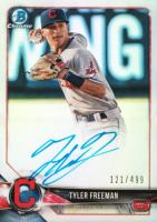 2018 Bowman Chrome Prospects Autographs #BCPATF Tyler Freeman Refractor Baseball Card