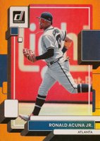 2022 Panini Donruss #121 Ronald Acuna Jr. Variation-Holo Orange Baseball Card