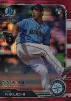 2019 Bowman Chrome National Convention #BNRYK Yusei Kikuchi Red Refractor Baseball Card