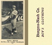 1916 Burgess-Nash Co. #12 Zinn Beck Baseball Card