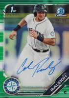 2019 Bowman Chrome Prospects Autographs #CPACR Cal Raleigh Green Refractor Baseball Card