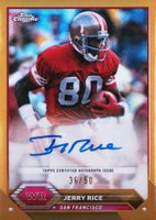 2023 Topps Composite Topps Chrome Autographs #TCAJR Jerry Rice Gold Refractor Football Card