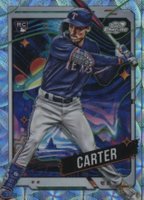 2024 Topps Chrome Cosmic #186 Evan Carter Nucleus Refractor Baseball Card