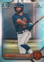 2022 Bowman Draft #BDC190 Jett Williams Chrome-Sky Blue Refractor Baseball Card