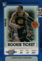 2021 Panini Contenders Optic Rookie Ticket #19 Jonathan Kuminga Blue Basketball Card