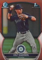2023 Bowman Draft #BDC42 Colt Emerson Chrome-Rose Gold Baseball Card