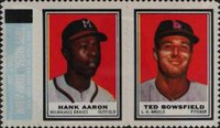1962 Topps Stamp Panels # Aaron/Bowsfield Baseball Card
