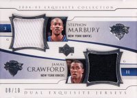2004 Upper Deck Exquisite Collection Extra Exquisite Dual Jersey #EJ2MC Jamal Crawford/Stephon Marbury Basketball Card