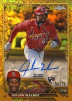 2023 Topps Gilded Collection Topps Chrome Gold Etch Autographs #CGAJW Jordan Walker Yellow Baseball Card