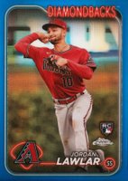 2024 Topps Chrome #229 Jordan Lawlar Blue Refractor Baseball Card