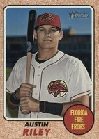2017 Topps Heritage Minor League #170 Austin Riley Orange 1/1 Baseball Card
