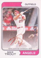 2023 Topps Heritage Real One Autographs #ROAMT Mike Trout Red Ink Baseball Card