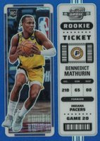 2022 Panini Contenders Optic Rookie Ticket #7 Bennedict Mathurin Blue Basketball Card