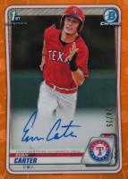2020 Bowman Draft Chrome Draft Picks Autographs #CDAEC Evan Carter Orange Refractor Baseball Card
