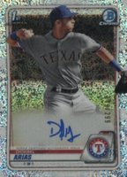 2020 Bowman Chrome Prospect Autographs #CPADA Diosbel Arias Speckle Refractor Baseball Card