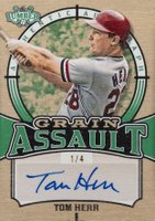 2024 Leaf Lumber Grain Assault Autographs #GATH1 Tom Herr Green Baseball Card