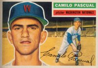 1956 Topps #98g Camilo Pascual Gray Back Baseball Card