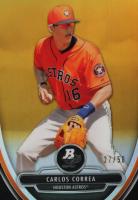 2013 Bowman Platinum Chrome Prospects #23 Carlos Correa Gold Refractor Baseball Card