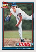 1991 Topps Tiffany #335 Mitch Williams Baseball Card