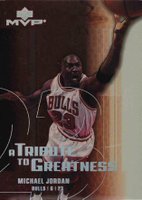 2003 Upper Deck MVP A Tribute to Greatness #MJ1 Michael Jordan Platinum Basketball Card