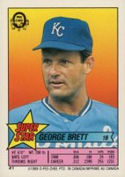 1989 O-Pee-Chee Stickers #1/100/257 George Brett/Ron Darling/Marty Barrett Baseball Card