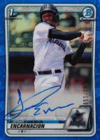 2020 Bowman Chrome Prospect Autographs #CPAJE Jerar Encarnacion Blue Refractor Baseball Card