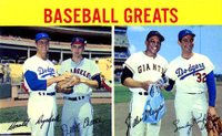1962 L.A. Dodgers Postcards (1962-65) #62008 Baseball Greats Baseball Card