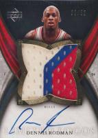 2006 Upper Deck Exquisite Collection Limit Logos  #LL-DE Dennis Rodman Autograph Patch Basketball Card