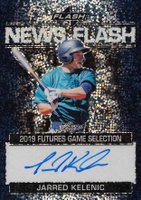 2019 Leaf Flash News Flash Autographs #JK1 Jarred Kelenic Blue Baseball Card