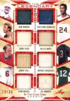 2022 Leaf in the Game Used the Legendary 200 #L10 Bobby Hull/Bronko Nagurski/Cristiano Ronaldo/Dan Marino/Joe Namath/Larry Bird/Stan Musial/Willie Mays Red Pattern Baseball Card