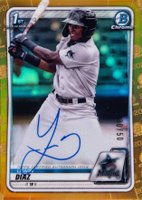 2020 Bowman Chrome Prospect Autographs #CPALD Lewin Diaz Gold Refractor Baseball Card