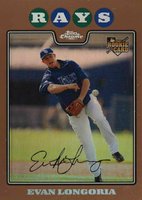 2008 Topps Chrome #193 Evan Longoria Copper Refractor Baseball Card