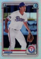 2020 Bowman Draft #BD167 Thomas Saggese Chrome-Refractor Baseball Card