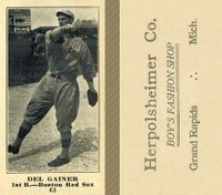 1916 Herpolsheimer Co. #63 Del Gainer Correct spell Gainor Baseball Card
