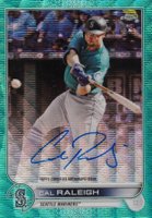2022 Topps Chrome Rookie Autographs #RACR Cal Raleigh Aqua Wave Refractor Baseball Card