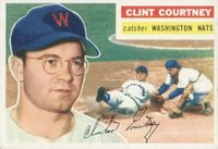 1956 Topps #159w Clint Courtney White Back Baseball Card