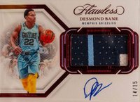 2022 Panini Flawless Horizontal Patch Autographs #HPADBN Desmond Bane Ruby Basketball Card