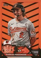 2023 Topps Update #US18 Gunnar Henderson Orange & Black Foil Baseball Card